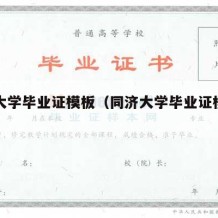 同济大学毕业证模板（同济大学毕业证模板下载）