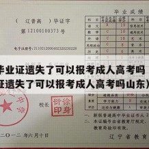 高中毕业证遗失了可以报考成人高考吗（高中毕业证遗失了可以报考成人高考吗山东）