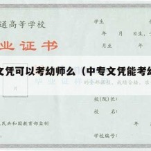 中专文凭可以考幼师么（中专文凭能考幼师证吗）