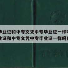 中专毕业证和中专文凭中专毕业证一样吗（中专毕业证和中专文凭中专毕业证一样吗）