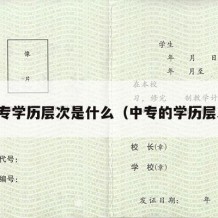 中专学历层次是什么（中专的学历层次）