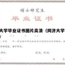 同济大学毕业证书图片高清（同济大学 毕业证书）