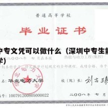 深圳中专文凭可以做什么（深圳中专生能考哪些大学）