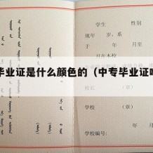 中专毕业证是什么颜色的（中专毕业证啥样子的）