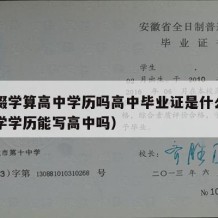 高中辍学算高中学历吗高中毕业证是什么（高中辍学学历能写高中吗）