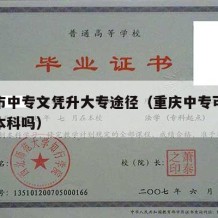 重庆市中专文凭升大专途径（重庆中专可以直接升本科吗）