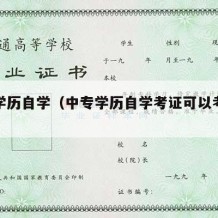 中专学历自学（中专学历自学考证可以考哪些证书）