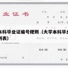 大学本科毕业证编号规则（大学本科毕业证编号规则表）