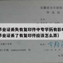 中专毕业证丢失有复印件中专学历有影响吗（中专毕业证丢了有复印件应该怎么弄）