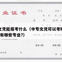 中专文凭能报考什么（中专文凭可以考哪些资格证?有哪些专业?）