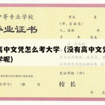 没有高中文凭怎么考大学（没有高中文凭怎么考大学呢）