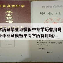 中专学历证毕业证模板中专学历有用吗（中专学历证毕业证模板中专学历有用吗）