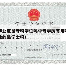 中专毕业证是专科学位吗中专学历有用吗（中专毕业的是学士吗）