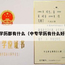 中专学历都有什么（中专学历有什么好工作）