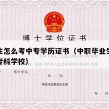 中职生怎么考中专学历证书（中职毕业生如何报考专科学校）