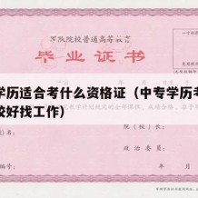 中专学历适合考什么资格证（中专学历考什么证比较好找工作）