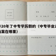 工作20年了中专学历假的（中专毕业20年了档案在哪里）