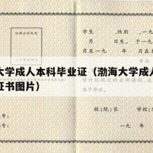 渤海大学成人本科毕业证（渤海大学成人本科毕业证书图片）