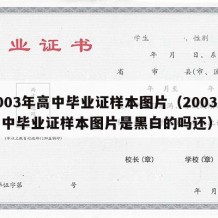 2003年高中毕业证样本图片（2003年高中毕业证样本图片是黑白的吗还）