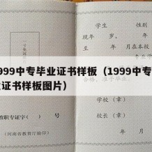 1999中专毕业证书样板（1999中专毕业证书样板图片）