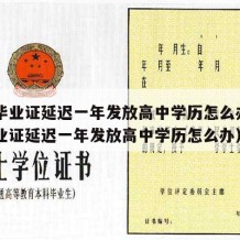 高中毕业证延迟一年发放高中学历怎么办（高中毕业证延迟一年发放高中学历怎么办）