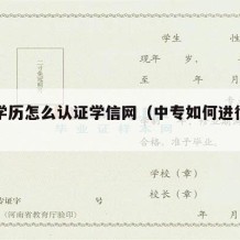 中专学历怎么认证学信网（中专如何进行学历认证）