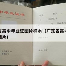 广东省高中毕业证图片样本（广东省高中毕业证书图片）