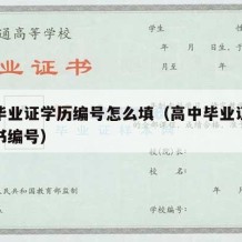 高中毕业证学历编号怎么填（高中毕业证的学历证书编号）