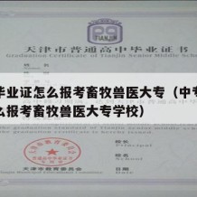 中专毕业证怎么报考畜牧兽医大专（中专毕业证怎么报考畜牧兽医大专学校）