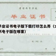 大学毕业证书电子版下载打印怎么弄（大学毕业证书电子版在哪里）