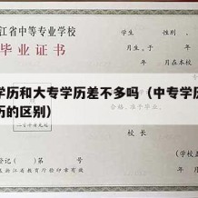 中专学历和大专学历差不多吗（中专学历和大学学历的区别）