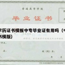 中专学历证书模板中专毕业证有用吗（中专学历证书模版）