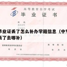 中专毕业证丢了怎么补办学籍信息（中专的毕业证丢了去哪补）