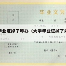 大学毕业证掉了咋办（大学毕业证掉了如何补办）