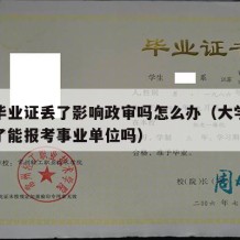 大学毕业证丢了影响政审吗怎么办（大学毕业证丢了能报考事业单位吗）