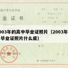 2003年的高中毕业证照片（2003年高中毕业证照片什么底）