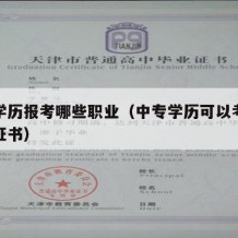 中专学历报考哪些职业（中专学历可以考什么职业证书）