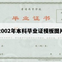 2002年本科毕业证模板图片