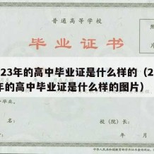 2023年的高中毕业证是什么样的（2023年的高中毕业证是什么样的图片）