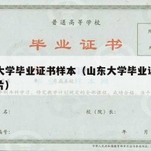 山东大学毕业证书样本（山东大学毕业证书样本图片）