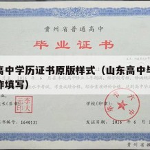 山东高中学历证书原版样式（山东高中毕业证编号咋填写）