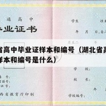 湖北省高中毕业证样本和编号（湖北省高中毕业证样本和编号是什么）