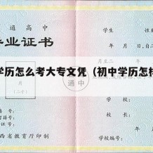 初中学历怎么考大专文凭（初中学历怎样考大专）