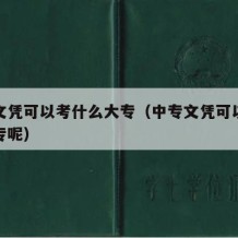 中专文凭可以考什么大专（中专文凭可以考什么大专呢）