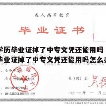 中专学历毕业证掉了中专文凭还能用吗（中专学历毕业证掉了中专文凭还能用吗怎么办）