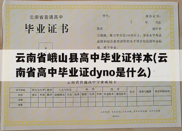 云南省峨山县高中毕业证样本(云南省高中毕业证dyno是什么)