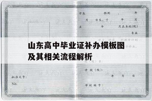 山东高中毕业证补办模板图及其相关流程解析