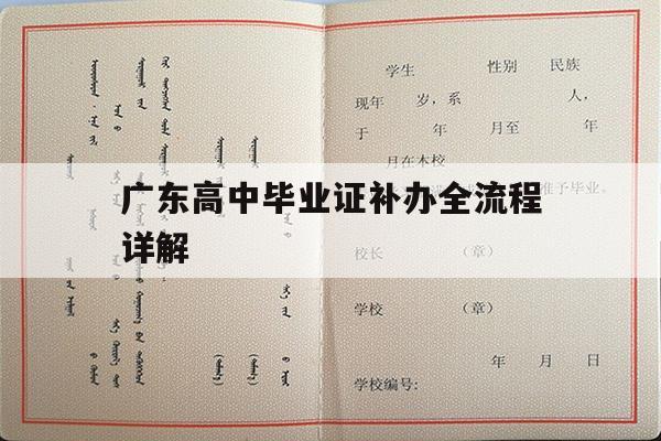 广东高中毕业证补办全流程详解